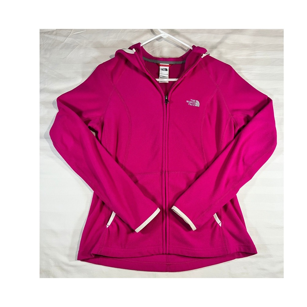 The North Face Womens Pink Full Zip Fleece Hoodie Thumbholes Size‎ Medium
